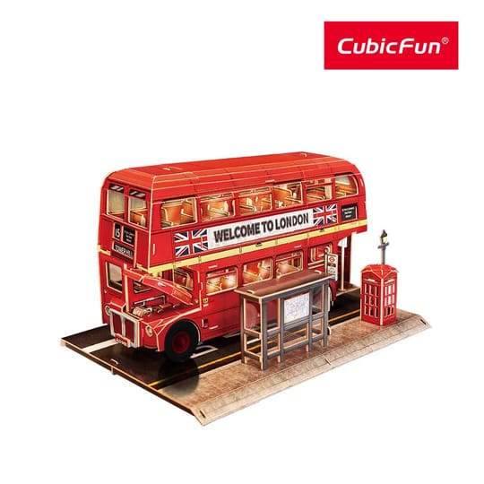 CubicFun Пъзел 3D London Bus Night Edition 161ч. с LED светлини