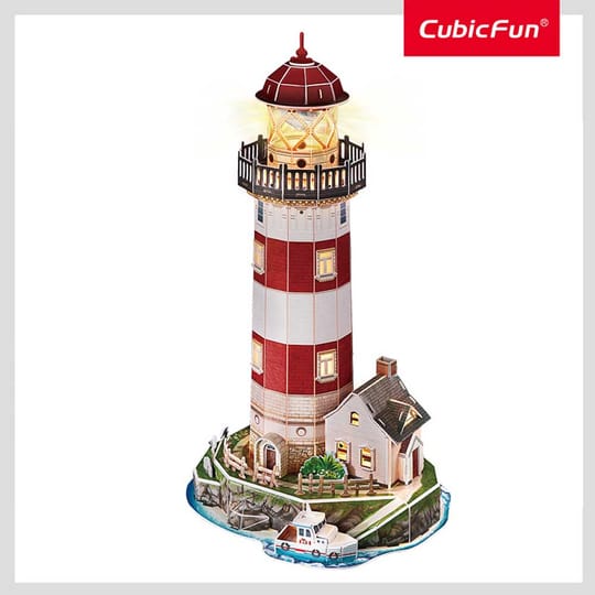 CubicFun Пъзел 3D Морски фар Lighthouse Night Edition 72ч. с LED светлини
