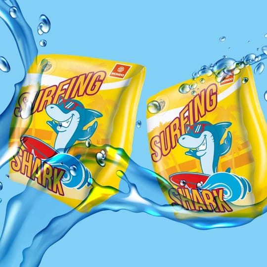MONDO SURFING SHARK Надуваем пояс за ръце