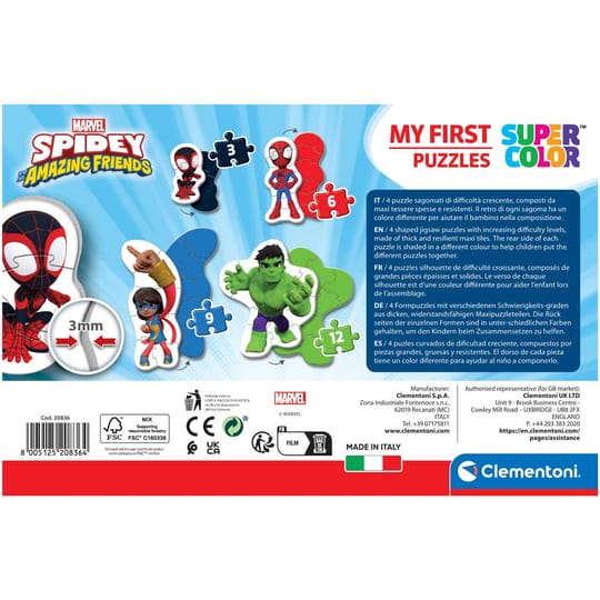 CLEMENTONI 3-6-9-12ч. Пъзел My First Puzzle Spidey and His Amazing Friends