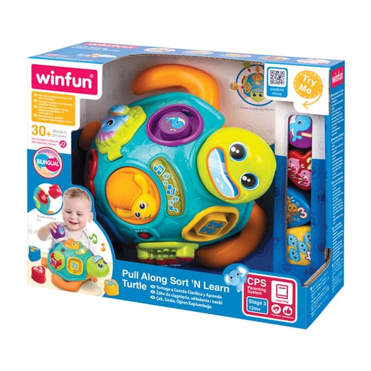 WINFUN Костенурка сортер за дърпане със звук и светлина