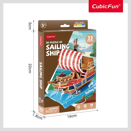 CubicFun Пъзел 3D Sailing Ship 33ч.