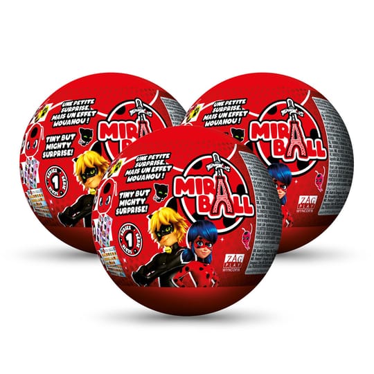 MIRABALL MIRACULOUS Калинката и Котарака Топка с плюшена играчка изненада M14025/14007