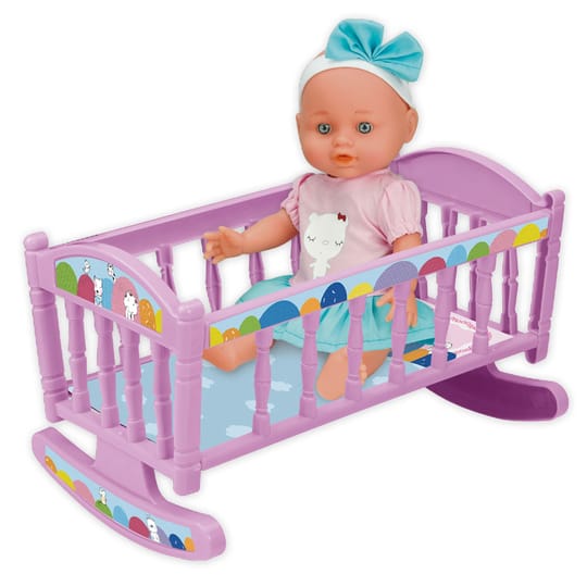LT Кукла пишкаща Le Petit Bebe 30 см. с легло, стол за хранене и корито