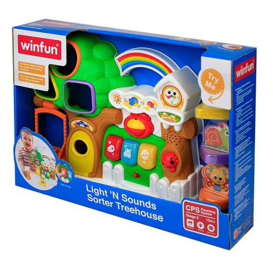 WINFUN Дърво сортер с музикална къщичка