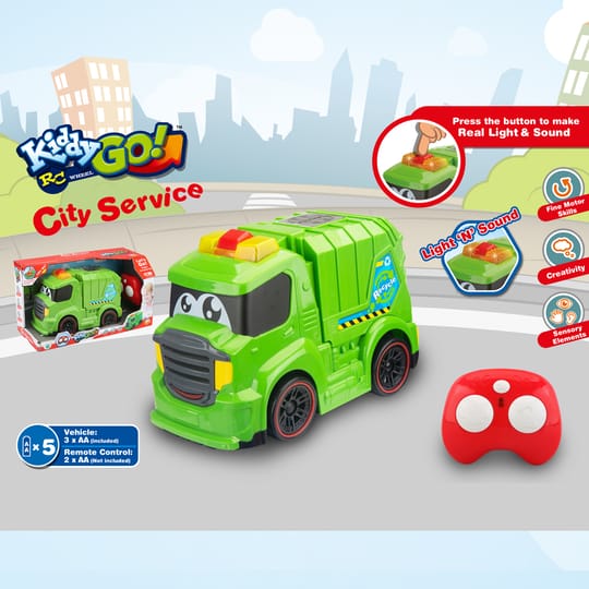 Kiddy Go Боклукчийски камион R/C със светлини и звуци