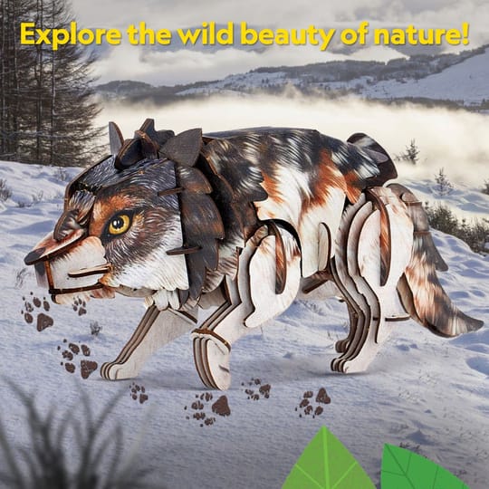 CubicFun Пъзел 3D Wild Animals Сив вълк 58ч.