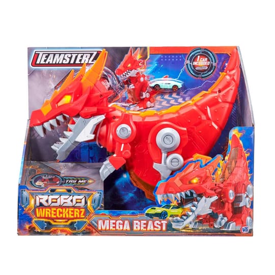 HTI TEAMSTERZ Robo Wreckerz Динозавър Изстрелвачка с Кола Mega Beast