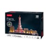 CubicFun Пъзел 3D City Line Paris 115ч. с LED светлини