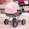 BAYER Количка за кукли COSY с чанта, одеяло и възглавница сиво/розова