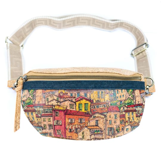 Дамска чанта от корк тип банан