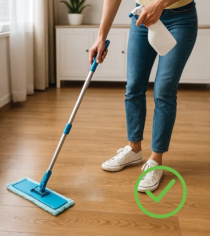 Spray Cleaner and Microfibre Mop on Wood Floors