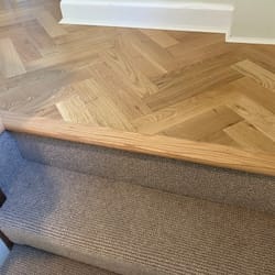 solid oak stair noising installation