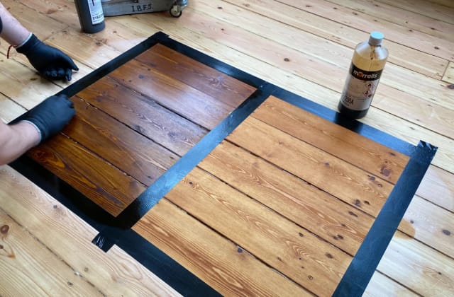 wood floor staining samples