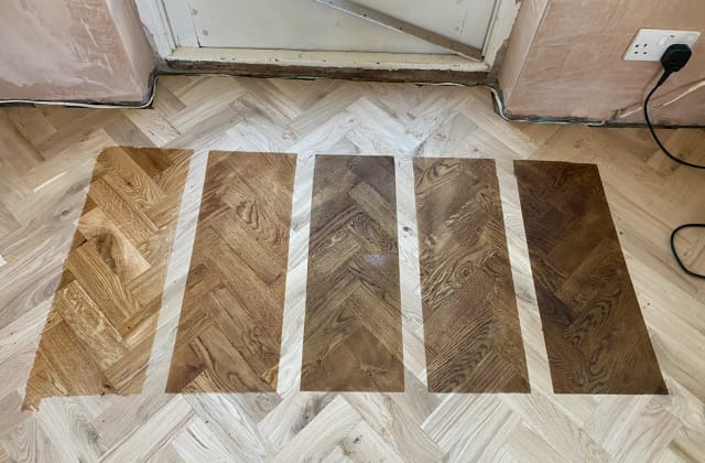 wood floor staining samples