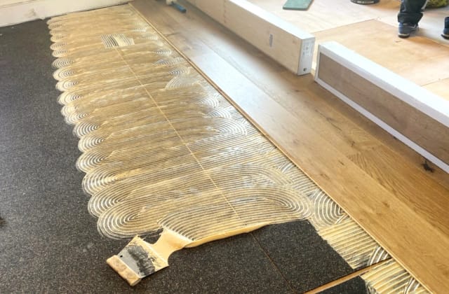wood flooring glue-down installation