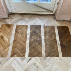 staining solid wood floor