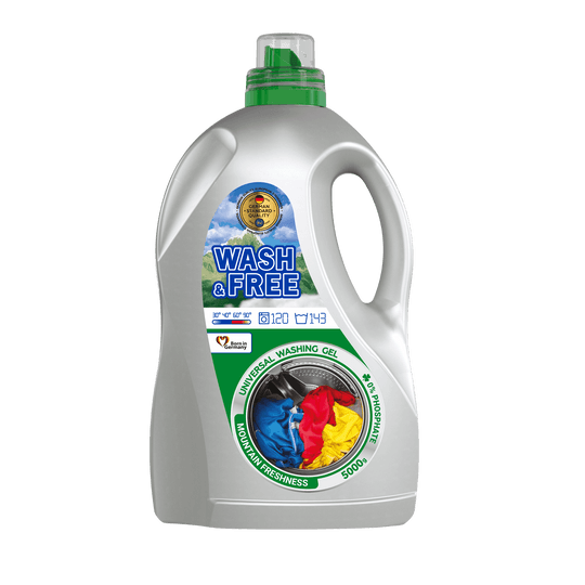 Гел за пране Wash&Free – Планинска свежест - 5л.