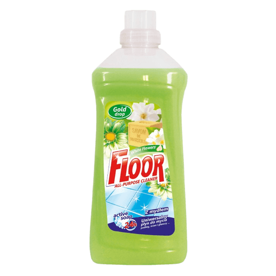 FLOOR White Flowers – универсален препарат с аромат на бели цветя и марсилски сапун.