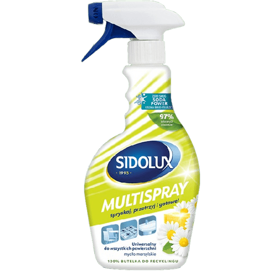 Sidolux MULTISPRAY – Универсален почистващ спрей с сода и марсилски сапун, 500 мл.