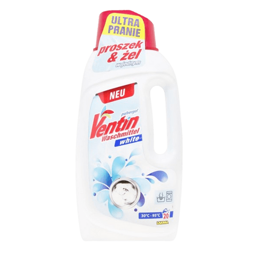 Ventin White – Перилен препарат 2в1 (Прах + Гел) за бяло пране, 20 пранета