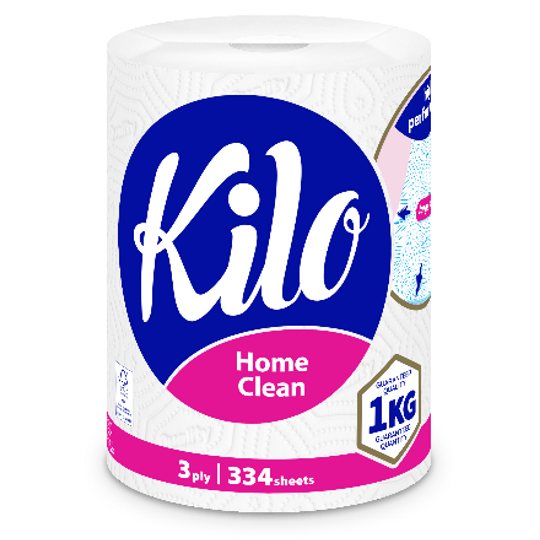 Kilo Home Clean - Кухненска ролка - 3 пласта - 334 листа