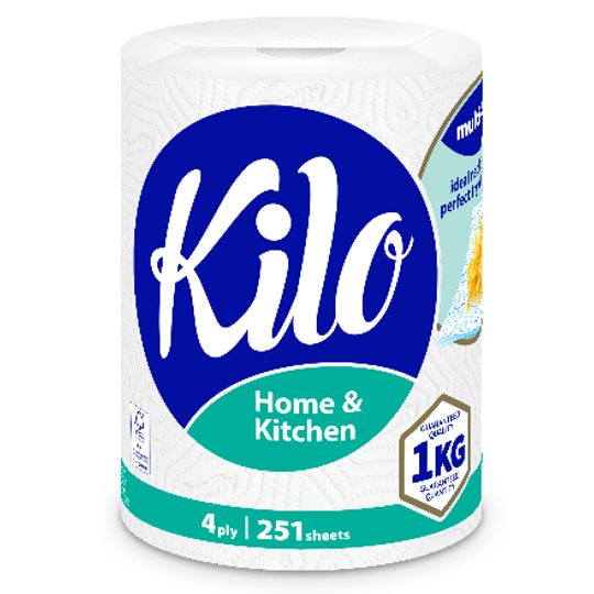 Kilo Home&Kitchen - Кухненска ролка - 4 пласта - 251 листа