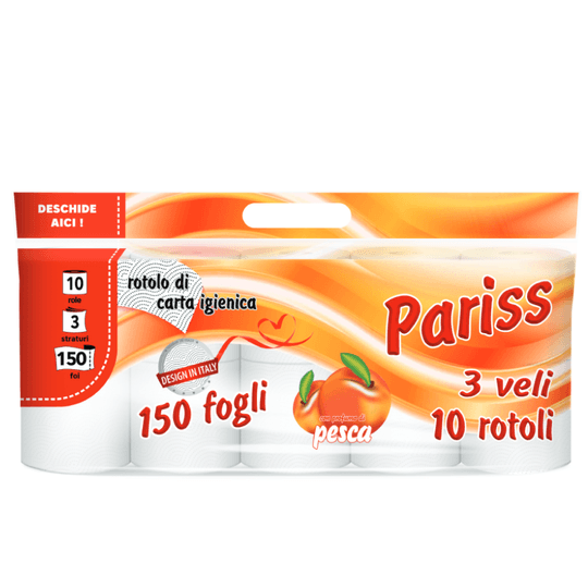 Pariss тоалетна хартия 10 ролки, 3 пласта