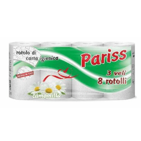 Pariss тоалетна хартия 8 ролки, 3 пласта