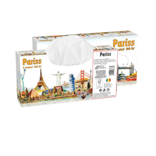 Pariss салфетки за лице - 2 пласта - 100 листа - двойно отваряне