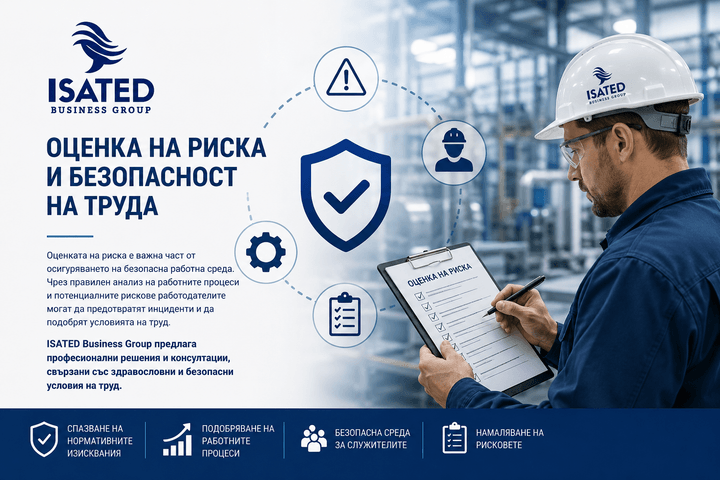 Оценка на риска и безопасност на труда от ISATED Business Group – експертни решения за здравословни и безопасни условия на труд