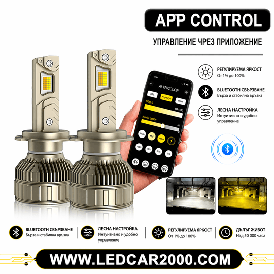 LC2000 SmartLED H4 H7– Пълен контрол от телефона