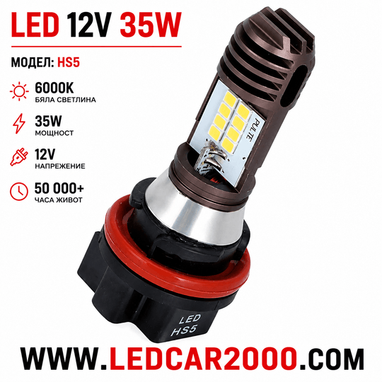 LED HS5 12V 35W – Мощна LED крушка за мотор и ATV