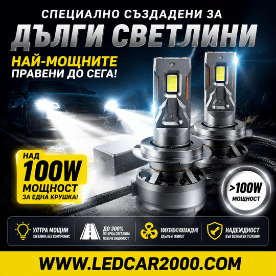 Най-мощните LED крушки за дълги светлини – над 40 000 lm комплект | 100W+ | 6000K