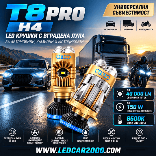 Лед Крушки Н4 Line Т8 super MAX Led Laser 
