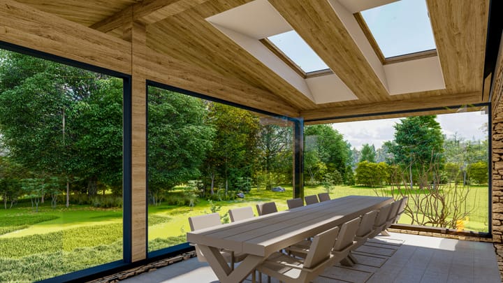 Дървена къща отвътре