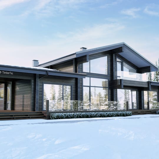 Луксозна двуетажна дървена къща 346