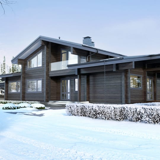 Луксозна двуетажна дървена къща 346