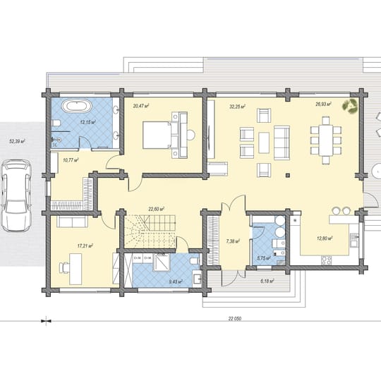 Луксозна двуетажна дървена къща 346