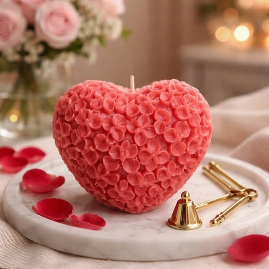 Ароматна свещ "Флорално Сърце" 🌸❤️