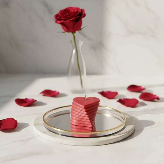 Луксозна Скулптурна Свещ "Twisted Heart" – Модерният Език на Любовта