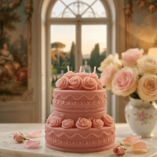 "Сладък Романс" – Двуетажна Торта с 3 Фитила 🎂✨