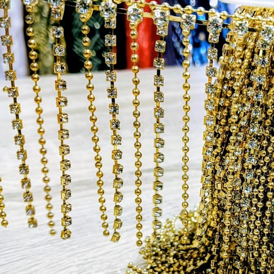 Ресни с камъни в златисто/0011