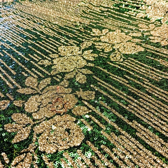 Пайет с брокат / зелен/златист