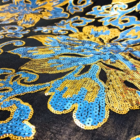 Пайет/ синьо-златист