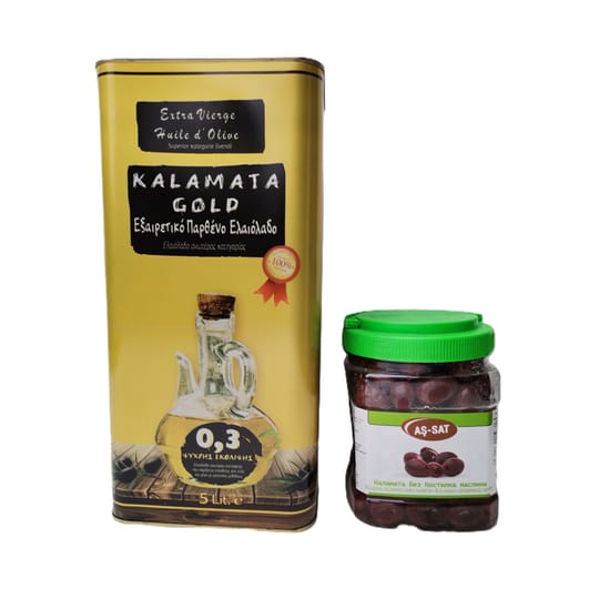 Маслиново масло Kalamata Gold 5 литра + подарък маслини Kalamata  700 гр.