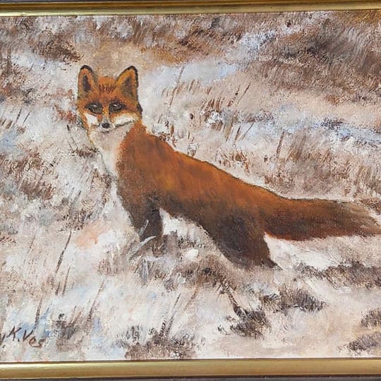 зимен пейзаж с лисица