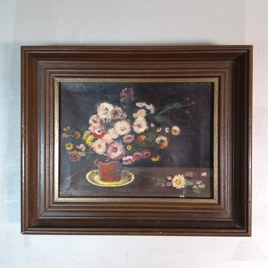 Кокетна оригинална картина Натюрморт с цветя