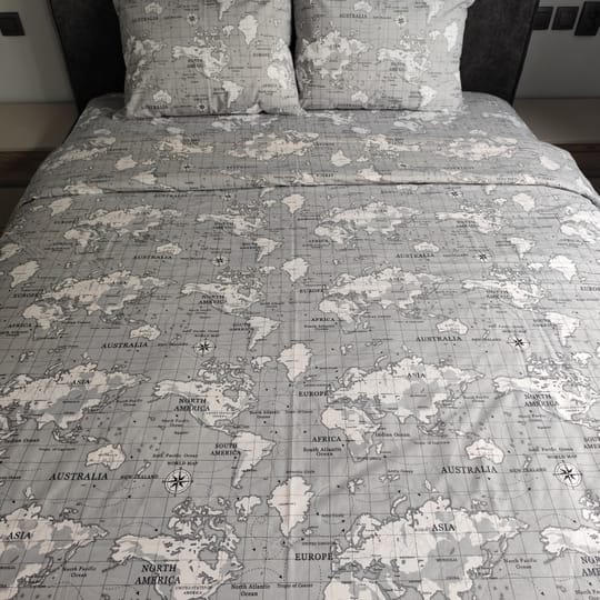 Комплект Карта Сив с олекотена завивка