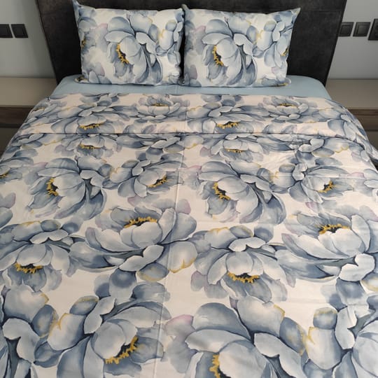 Комплект Акварелни Настроения Син  с олекотена завивка